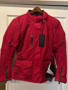 Red Merlin Waxed Cotton Motorcycle Jacket Women's XS